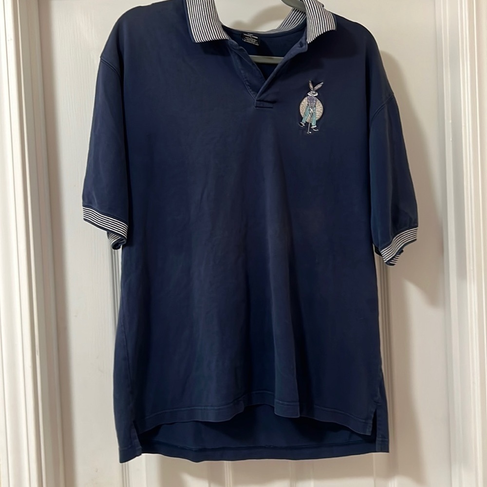 Vintage 90s - Warner Bros Studio Golf Large Polo Shirt Embroidered Bugs Bunny